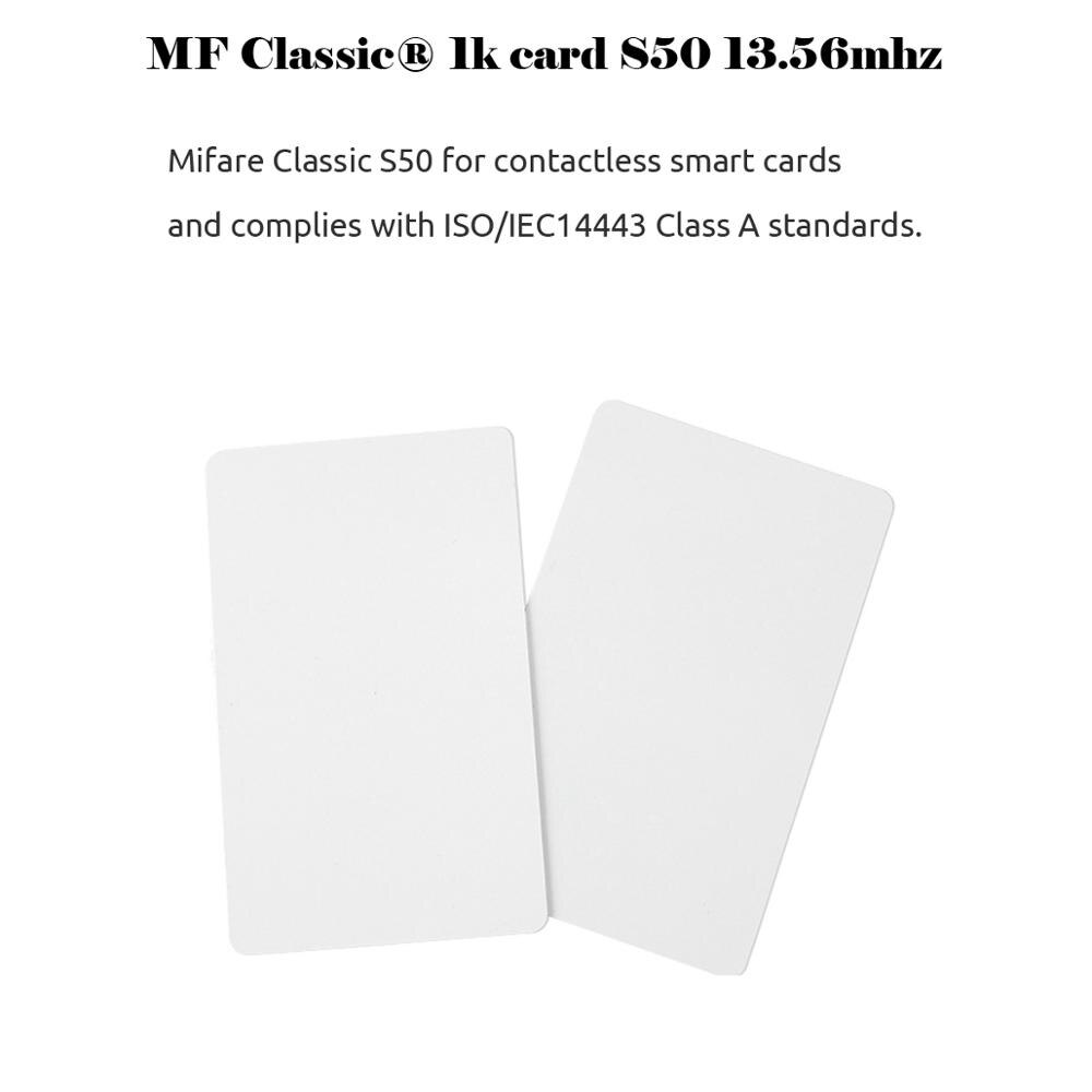 5/10pcs RFID Card 13.56Mhz IC Cards MF S50 Classic 1K M1 Proximity Smart 0.8mm For Access Control System ISO14443A