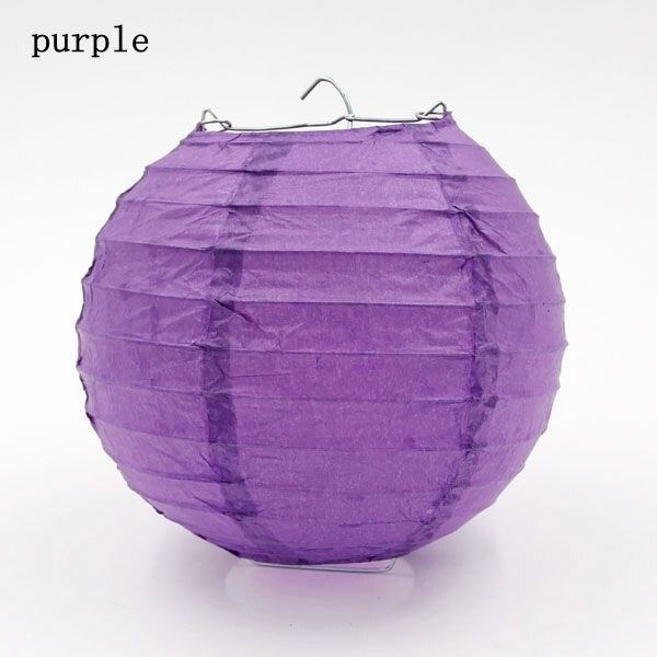 1Pcs 6Inch (15Cm) kleurrijke Papieren Lantaarn Ronde Lamp Bruiloft Thuis Party Festival Verjaardagsfeestje Decoratie Tuin Diy Supplies: Paars