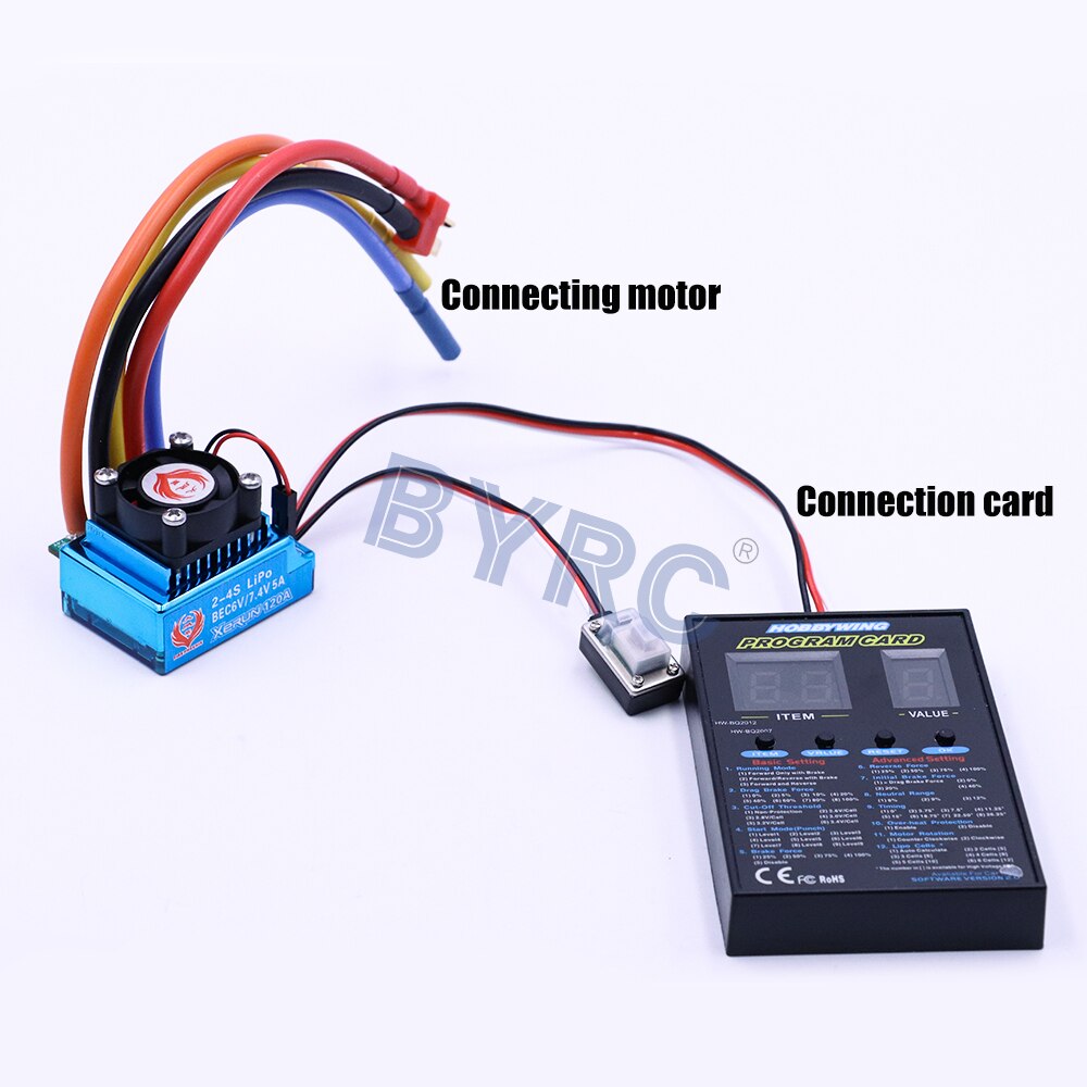 Fire Phoenix RC 120A Sensored Brushless ESC & LED Program Card Combo Set for 1/10 1/12 Buggy Touring Car