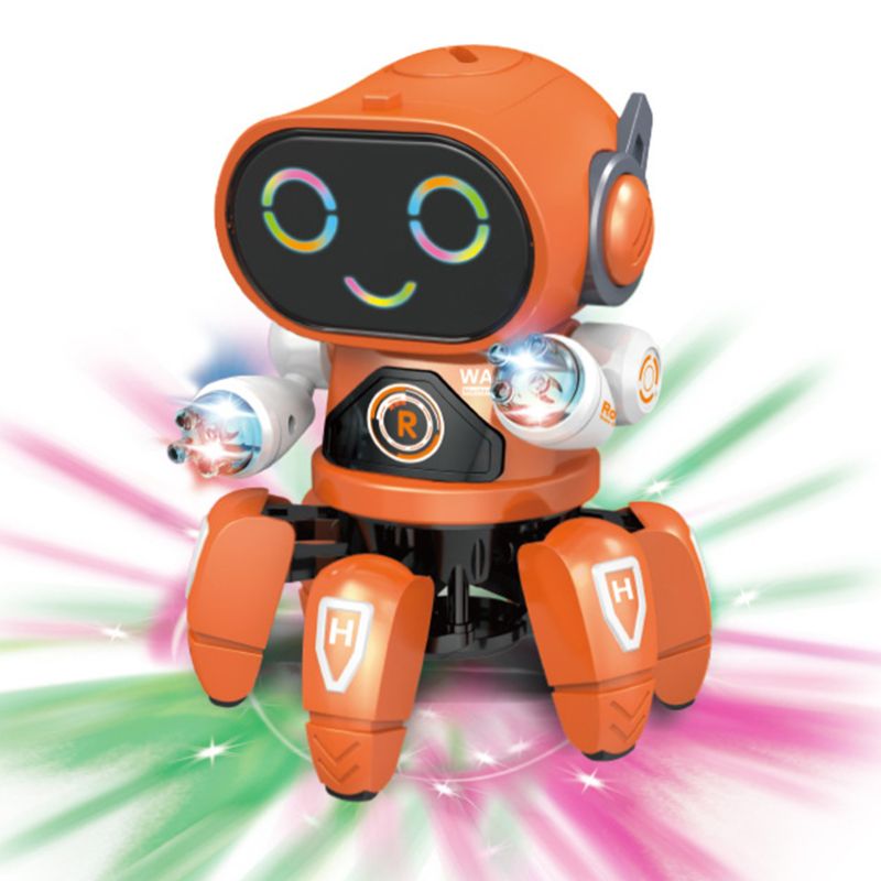 Electronic Intelligent Six Claws Robot Dancing Colorful Flashing Lights Kids Toy GXMB