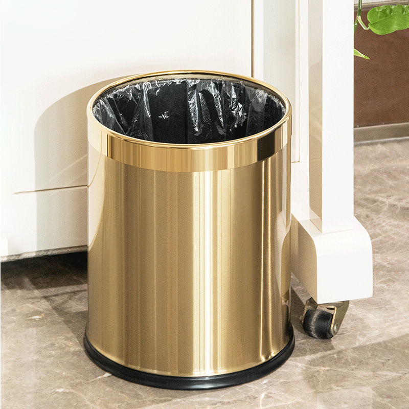 nordisch Goldene Mülleimer Hause Küche Badezimmer Wohnzimmer Wc Mülleimer Luxuriöse Geruch Beweis Abfall Eimer Hotel Reinigung Werkzeuge