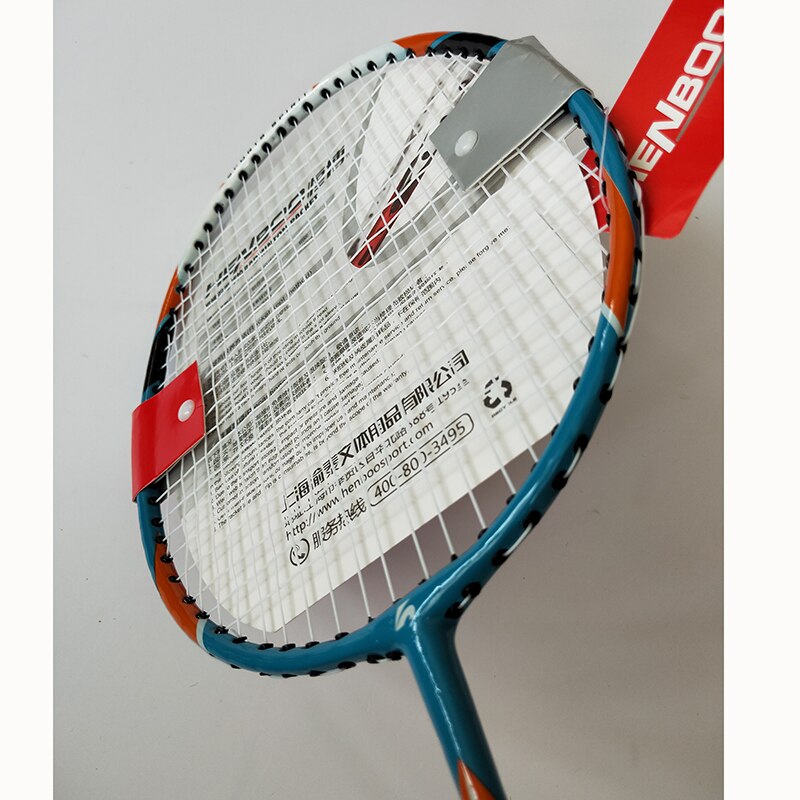 HENBOO Iron Alloy Badminton Racket Set Family Double Badminton Racket Lightest Durable Standard Use Badminton 2325