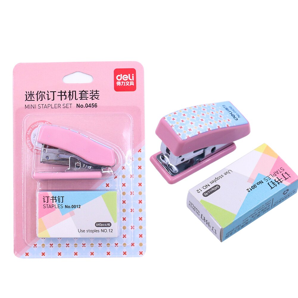 Mini Stapler Set Binding Machine Stapling Machine with Staples School Office Supplies Stationery Accessories Paper Organizer