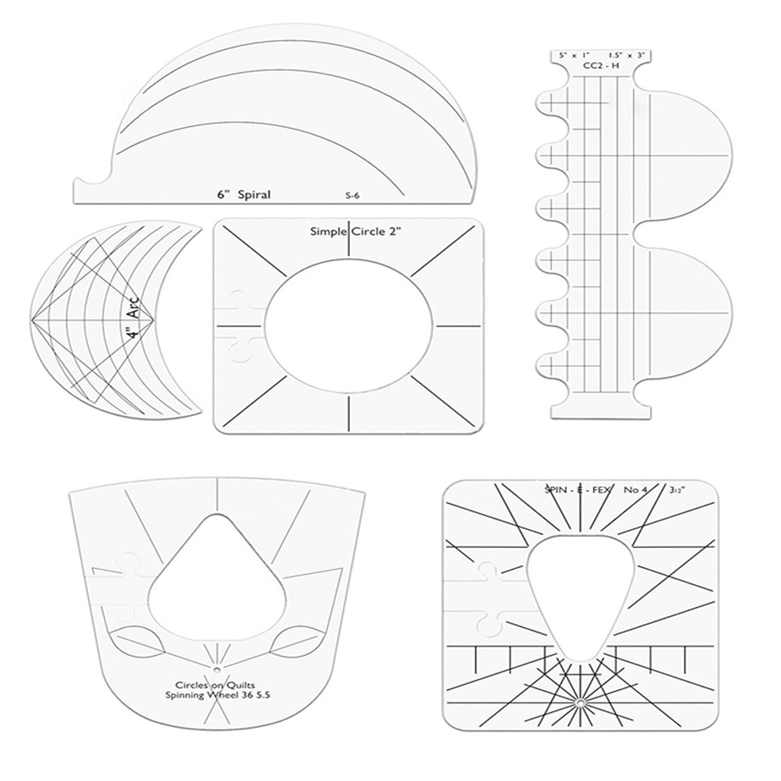 6Pcs/Set Acrylic Ruler For Sewing Patchwork Sewing Quilting Yardstick Acrylic Ruler DIY Motion Free Sewing Tool Template Rulers: Default Title