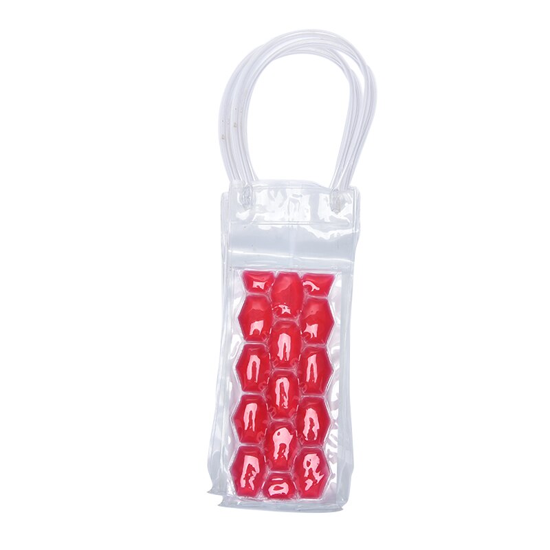 Bouteille de vin congélateur sac refroidissement refroidisseur sac de glace bière refroidissement Gel support transporteur Portable liqueur glace-froid outils: Red