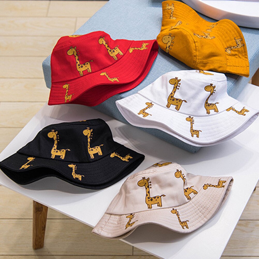 Kids Hoeden Zomer Unisex Kinderen Cartoon Giraffe Print Outdoor Uv-bescherming Zonnehoed Emmer Cap Kinderen Zonnehoed Outdoor Cap кепка