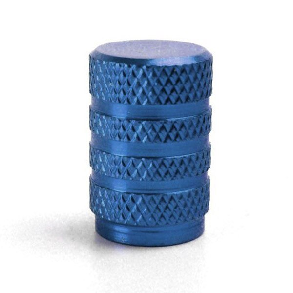 5 stk blå alu bildæk ventilhætter bil ventil møtrik