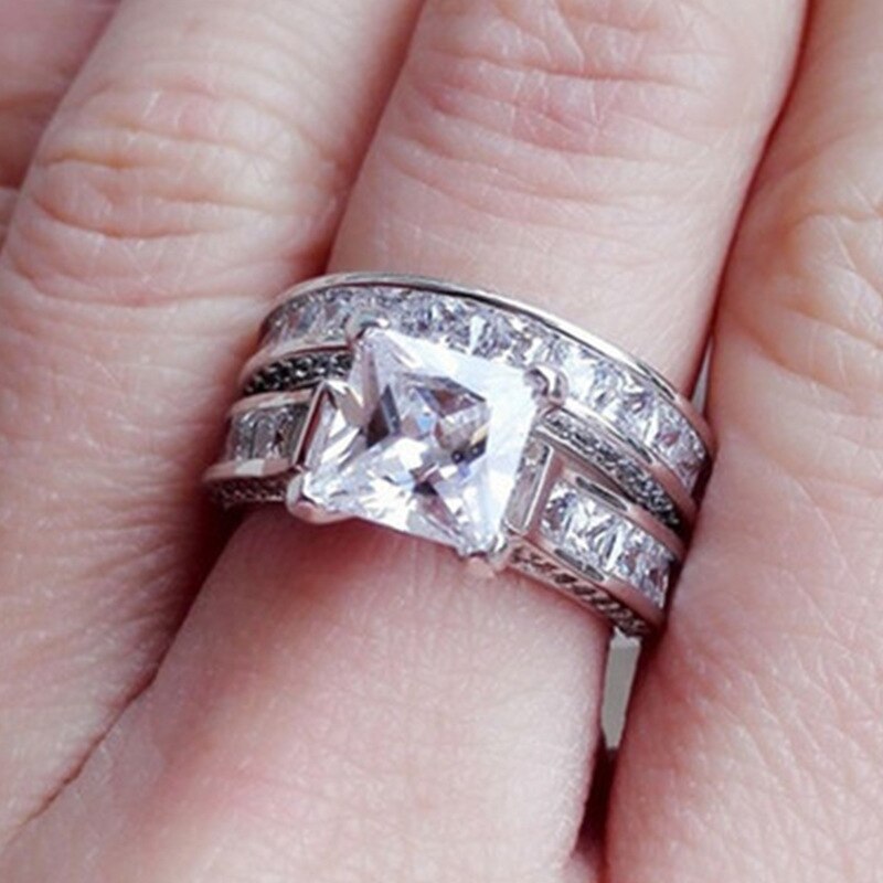 Milangirl, estilo, amuleto, anillos de pareja, corte princesa, CZ, promesa de aniversario, boda, juegos de anillos de compromiso