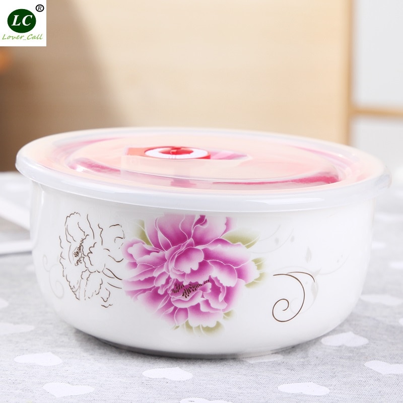 Knochen China Mikrowelle Schüssel Studenten sofortig-nudeln Schüssel 750 ML Abdichtung lunchbox