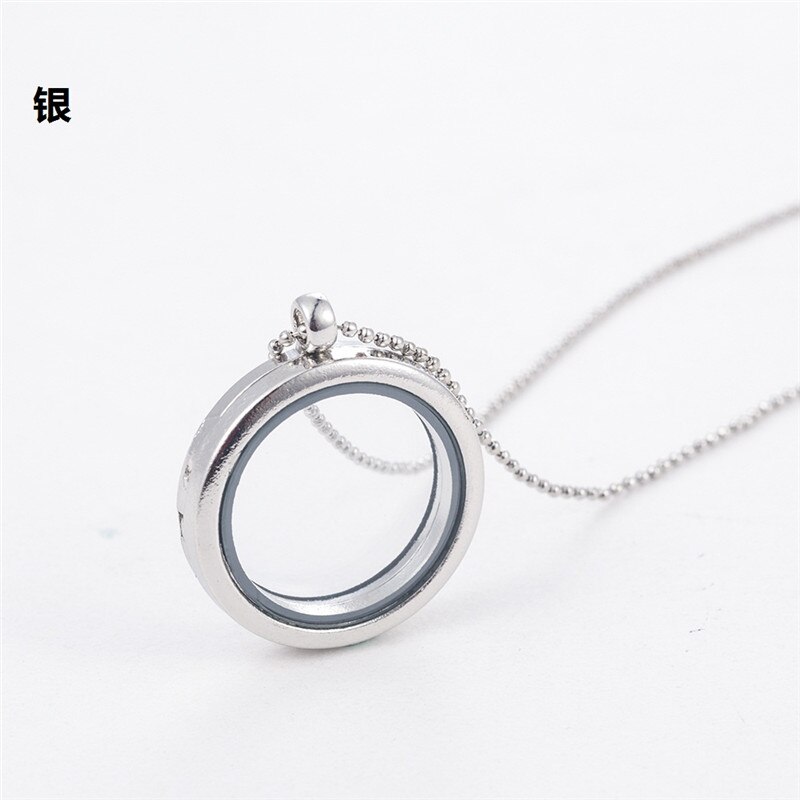 3cm Runde Wohnzimmer luxuriöse Speicher Foto Für Schwimm Charme Glas Medaillon Anhänger Halskette Für Frauen Rose Gold Kette: MC613