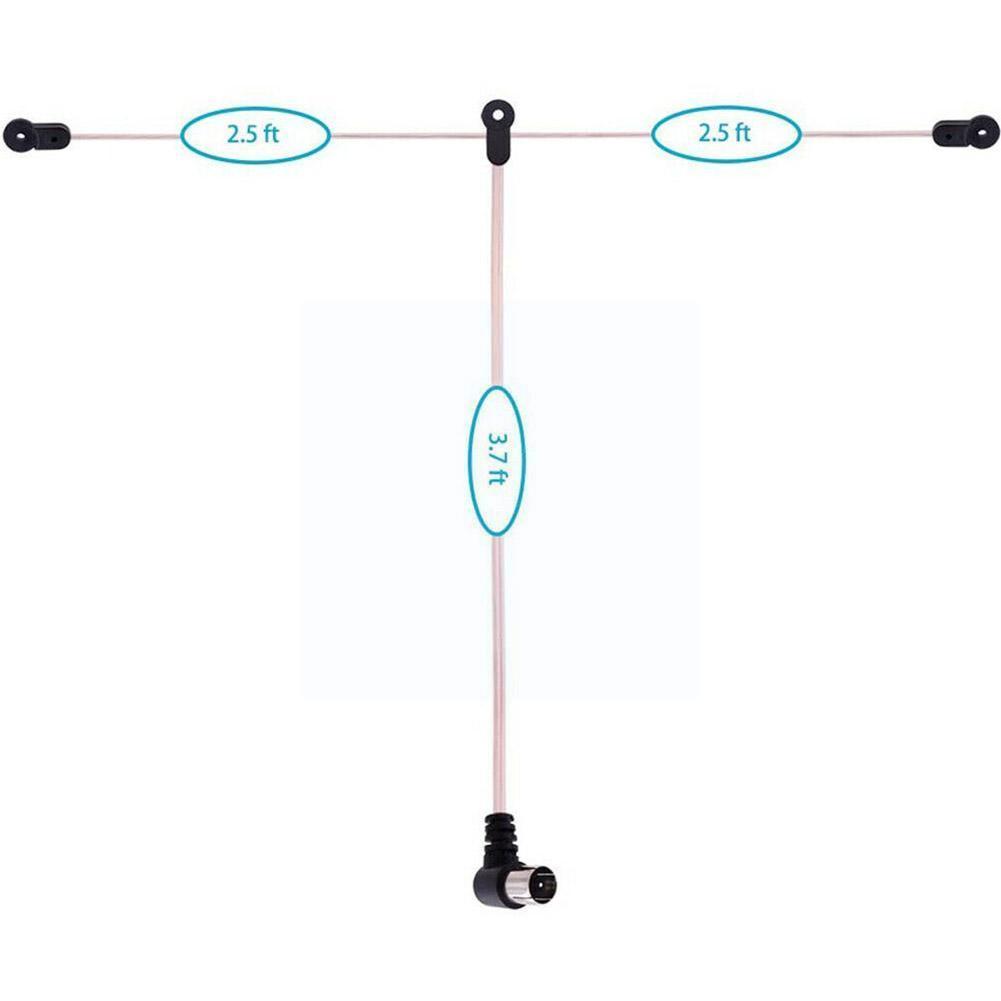 Antena de Radio Fm 75 Ofm dipolo interior antenas T receptor aéreo conector macho tipo F para estaciones de Radio Fm Indo B0w5 G6M0