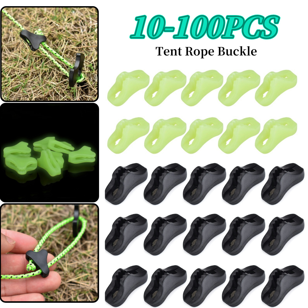 Camping Tent Rope Buckles Cord Tightener Tools Fastener Adjuster Non-Slip Rope Camping Portable Outdoor Elements