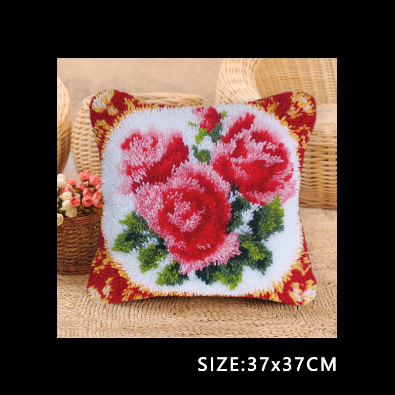 Flower Embroidery Knooppakket Latch Hook Kits Latch Hook Pillow Borduurpakket Kussen Embroidery Package Pillows Do It Yourself: ABZ106