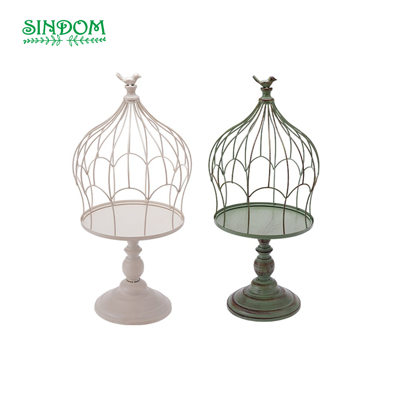 Wrought-iron Decorative Bird Cage Table Flower Stand for Balcony