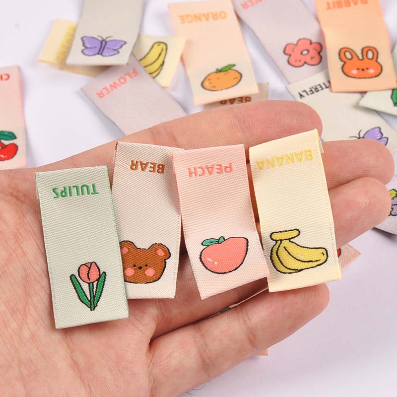 Etiquetas bordadas para el cuidado de la ropa de los niños, accesorios de ropa hechos a mano, manualidades, 40x15mm, 50 Uds.