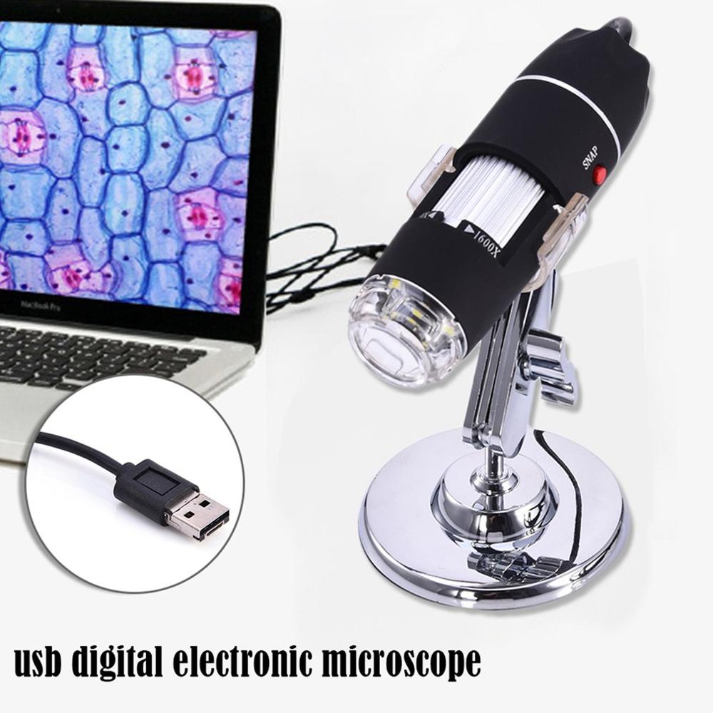 Mega Pixels 500X 1000X 1600X 8 LED Digital Microscope USB Endoscope Camera Microscopio Magnifier Electronic Microscope W/ Stand