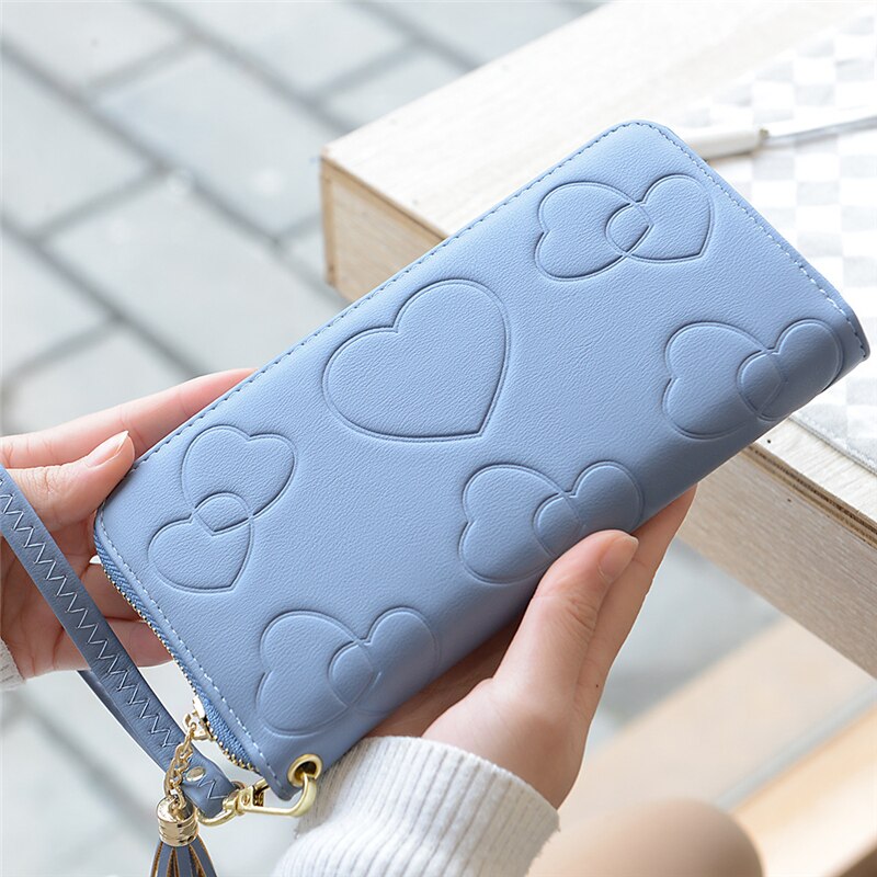 Portemonnees Vrouwen Bank/Id/Credit Card Wallet Vrouwen Rood/Zwart/Bruin/Blauw dames Portemonnee Rits Mobiel Tassen Voor Vrouwen
