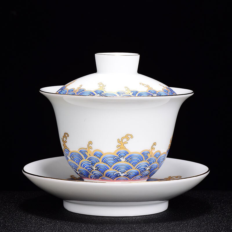 Blauw-Wit Porselein Met De Gaiwan Theekopje Thee K... – Vicedeal