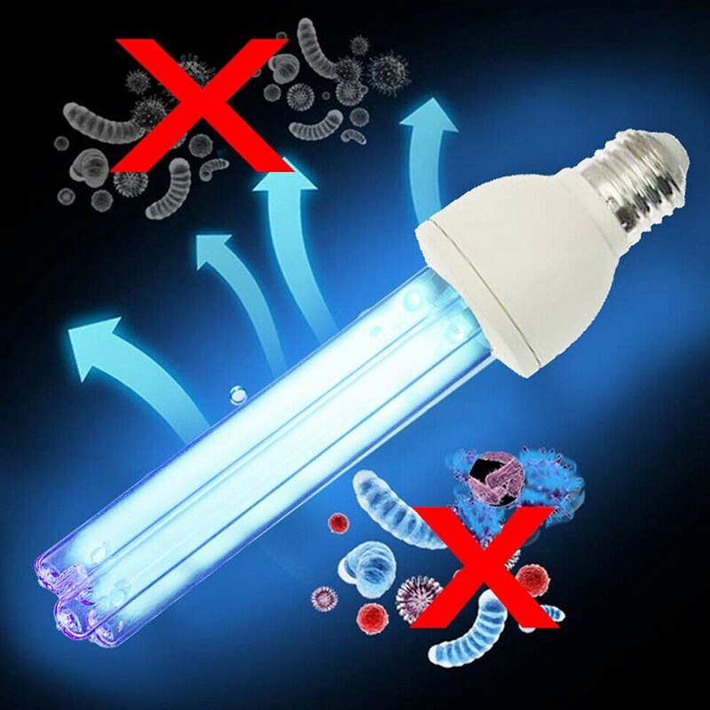 E27 Ultraviolet UV Light Tube Bulb Disinfection Lamp Germicidal Lamp Bulb 15W Ozone UV Lamp 220V