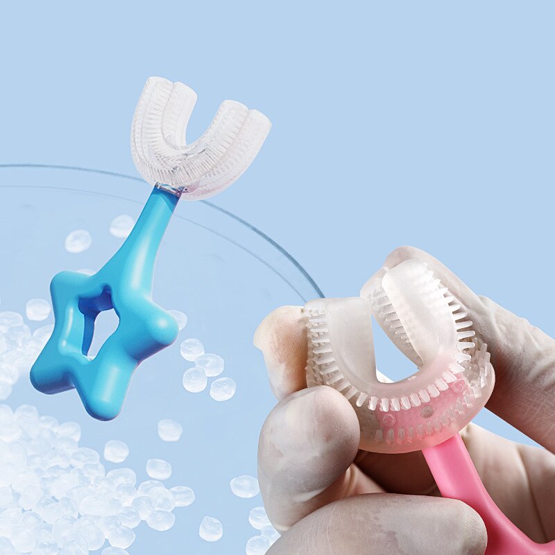 Spazzolino da denti a forma di U per bambini spazzolino da denti morbido Babi spazzola per la pulizia dei denti a 360 gradi per i denti del bambino cura orale accessori per bambini