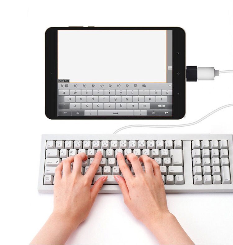 Universal phone adapter & converter mobile OTG connector from Micro USB/USB-C to USB 2.0 for mobile phone using keyboard mouse