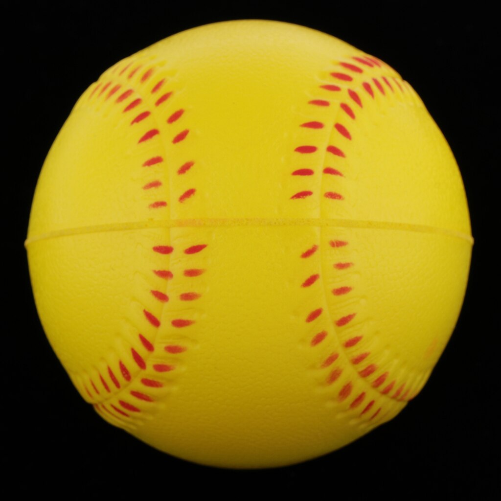 Pitcher's Soft Training Softball, PU Foam Yellow Baseball Ball for Practice - Durable and Practical