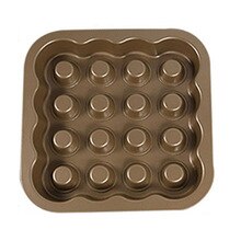 2 In 1 Non Stick 16Hole Cupcake Baking Pan Tray Tin Cup Cakes Muffin Mold Black 28.8*3.8CM Carbon Steel