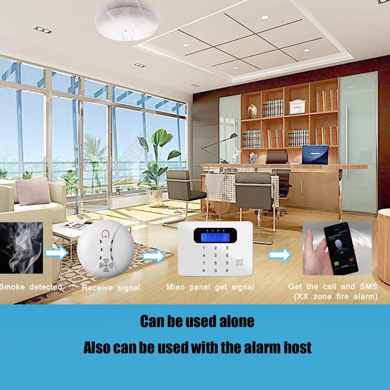 Wireless Smoke Detector Portable Fire Protection Alarm Sensors For Home Security TU-shop