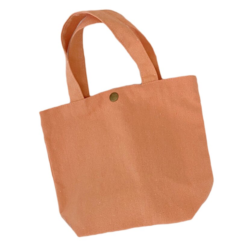 Outdoor tassen voor picknick snoepkleurige canvas tas lunchtas draagbare lunchbox tas met koperen gesp kampeergereedschapstas: Oranje