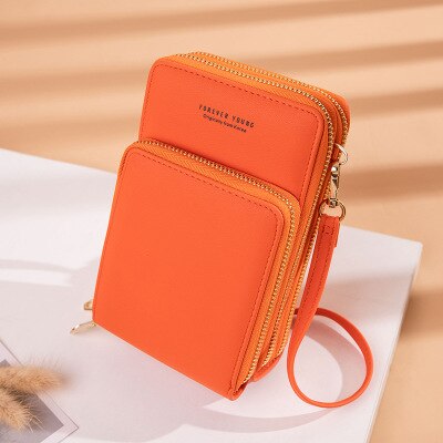 Crossbody Cell Phone Shoulder Bag Cellphone Bag Daily Use Card Holder Mini Summer Shoulder Bag for Women Wallet: 3-orange