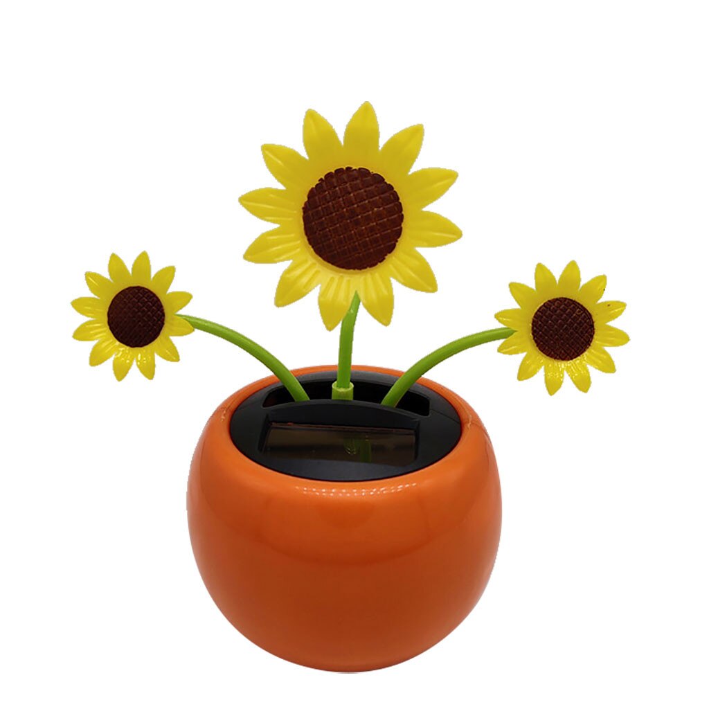 Solar Powered Insect Flower Sunflower Dancing Swing Doll Flip Flap Toy Home Decor Car Ornament Flowerpot Figure: B