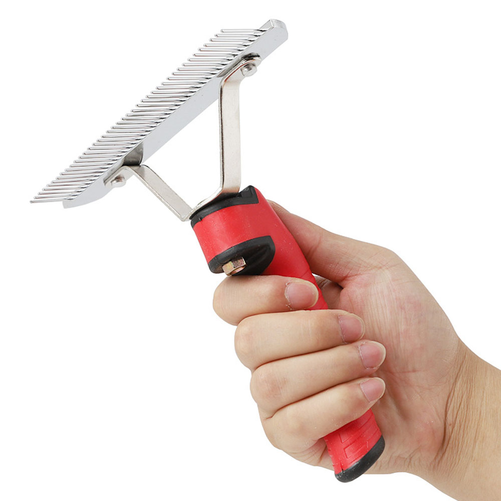 Pet Comb Extra-Large Rake Comb Grooming Brush Deshedding Tools Rubber Handle Beauty Comb for Large Dogs Golden Retriever Husky