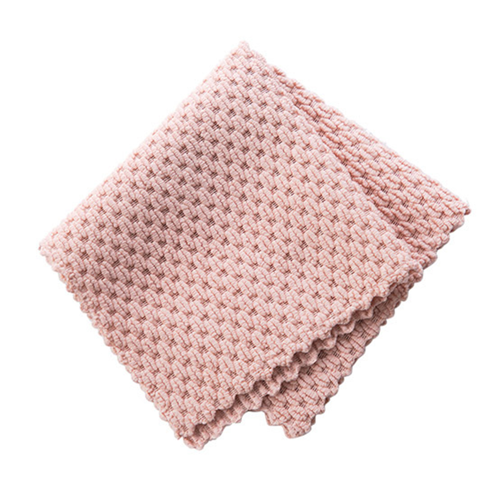 1pc köksstädhanddukar anti-fett torktrasor effektiv superabsorberande rengöringsduk i mikrofiber hushållsdisk: Rosa