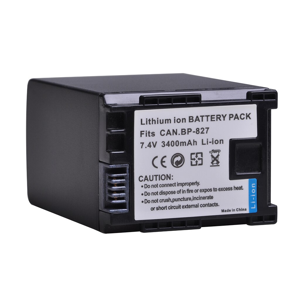 1Pc 3400mAh BP-827 BP827 Batteria per Canon HG31 XA10 HF20 HF10 HF100 HF100E HG20 HG21 HF11 HFS100 BP 827 BP-808 BP-809 BP-819