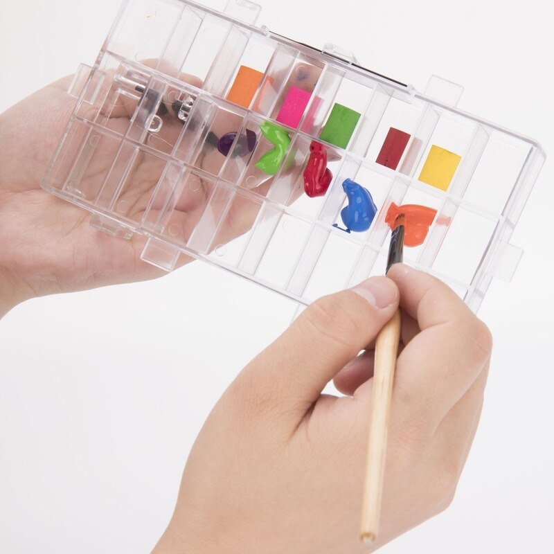24/36 Grids Aquarel Schildert Humidor Aquarel Hydraterende Schilderen Lekvrij Palet Abs Opbergdoos Art Supplies