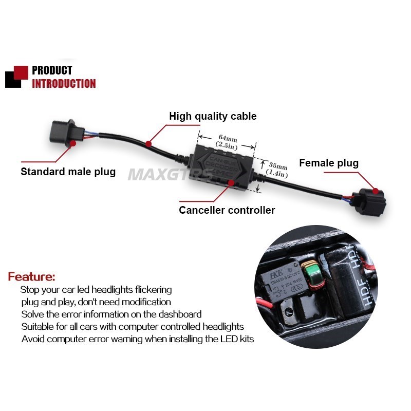 2x Canbus Decoder H1 H3 H4 H7 H8 H11 H13 9005 9006 9004 9007 Auto LED HID Canceller Koplamp Fog drl IC Geen Fout EMC