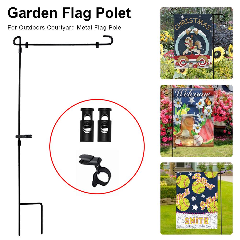 Garden Flag Stand Metal Flag Pole Holder Banner Flagpole For Home Outdoor Courtyard Garden Lawn