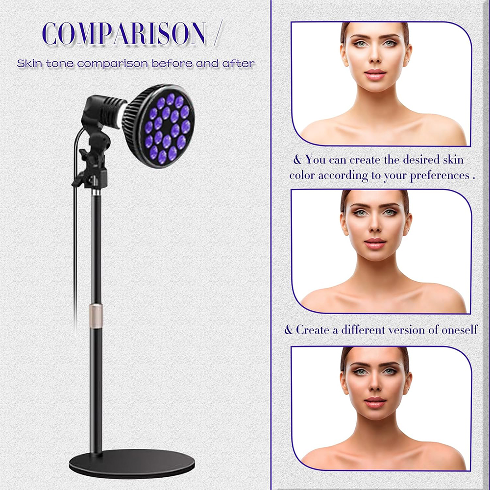 UV-Bräunungslampe, 54 W, Solariumlampe zum Bräunen, Körperpflege, 18 LEDs, Hautpflege für bronzierte Haut, Lichtlampe 460 nm und 480 nm