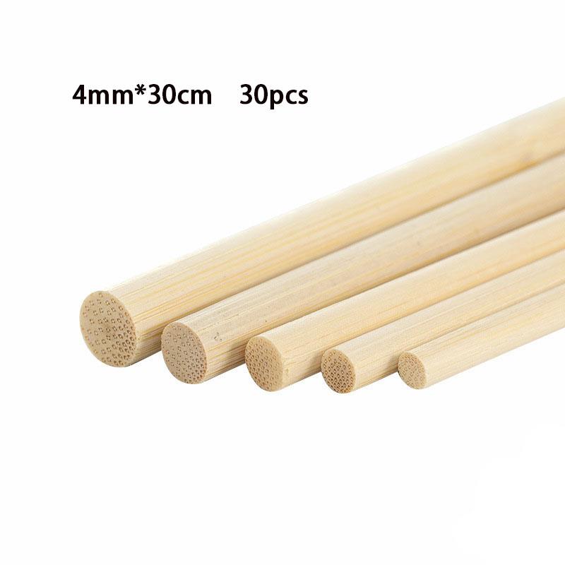 Palos redondos de bambú de madera de 3-8mm, manualidades hechas a mano, Material de palitos de madera pequeños para suministros de carpintería: Oro
