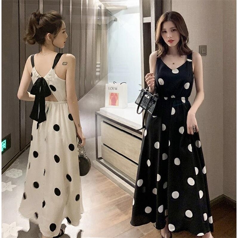 Robe longue sans manches à pois pour femmes enceintes, vêtements d&#39;allaitement, col rond, décontracté, puerbera, nouvelle ,