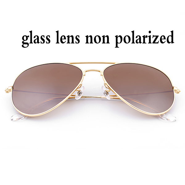 Boloban 3026 gepolariseerde zonnebril heren dames 60mm pilotenbril met glazen lenzen en spiegel oculos de sol  uv400: Bruin glas