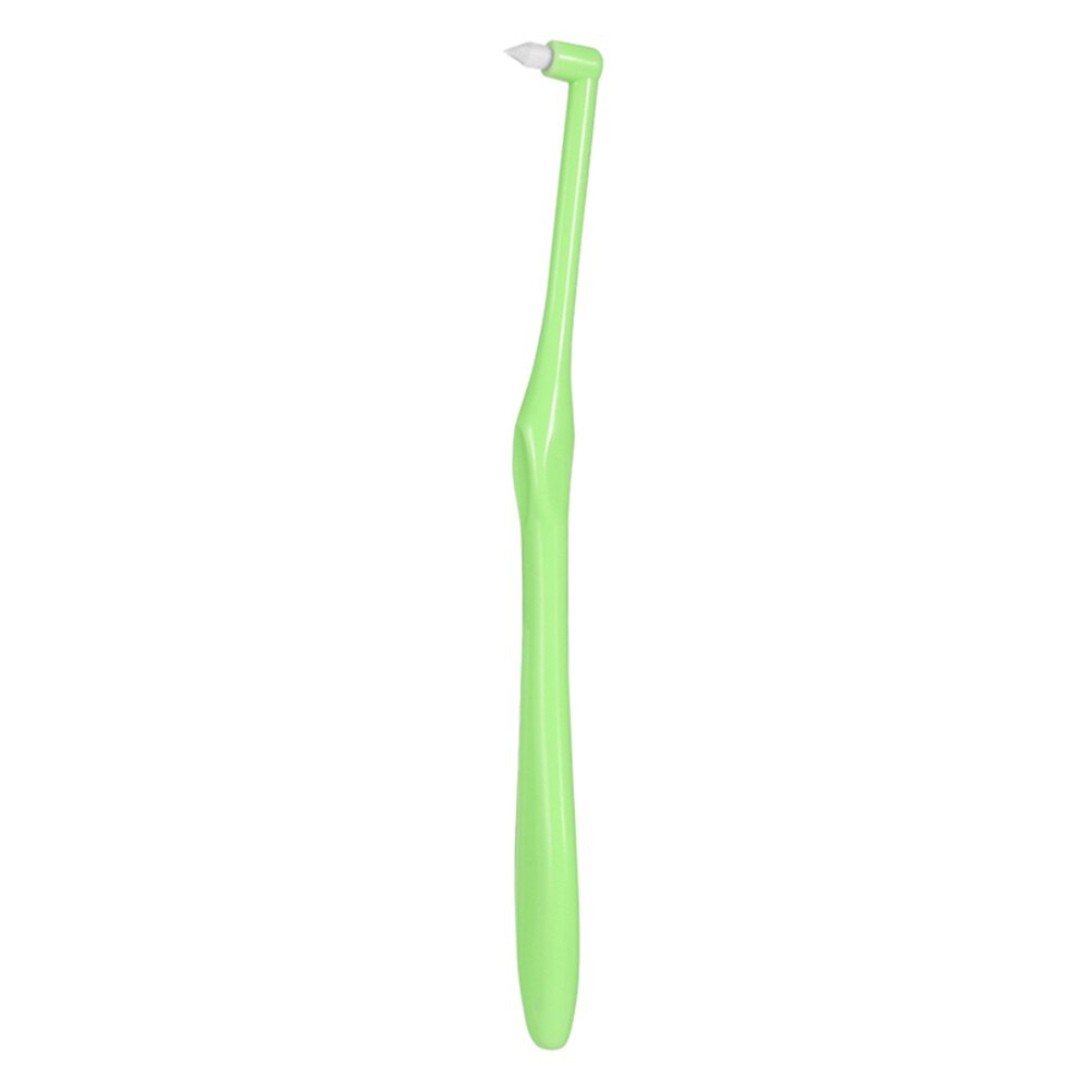 Cepillo de dientes Interdental de ortodoncia, herramienta de limpieza de huecos, suave,: Green