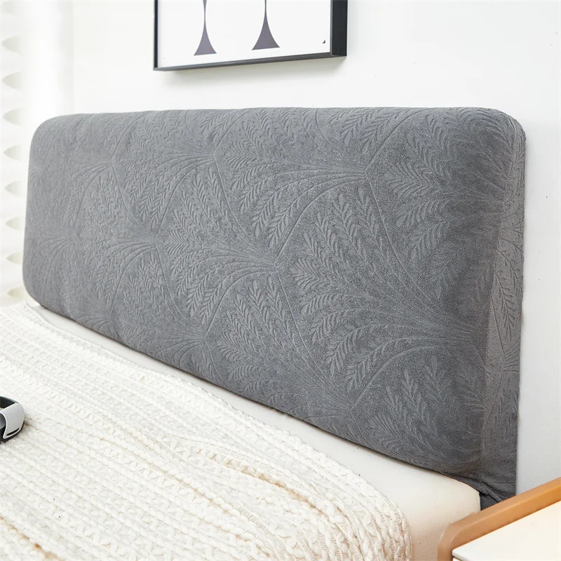 1pc All-inclusive Jacquard Bed Hoofdeinde Cover Effen Kleur Elastisch Bed Hoofd Hoes Nachtkastje Stofbeschermer voor Slaapkamer Decor: 110*65 / Black
