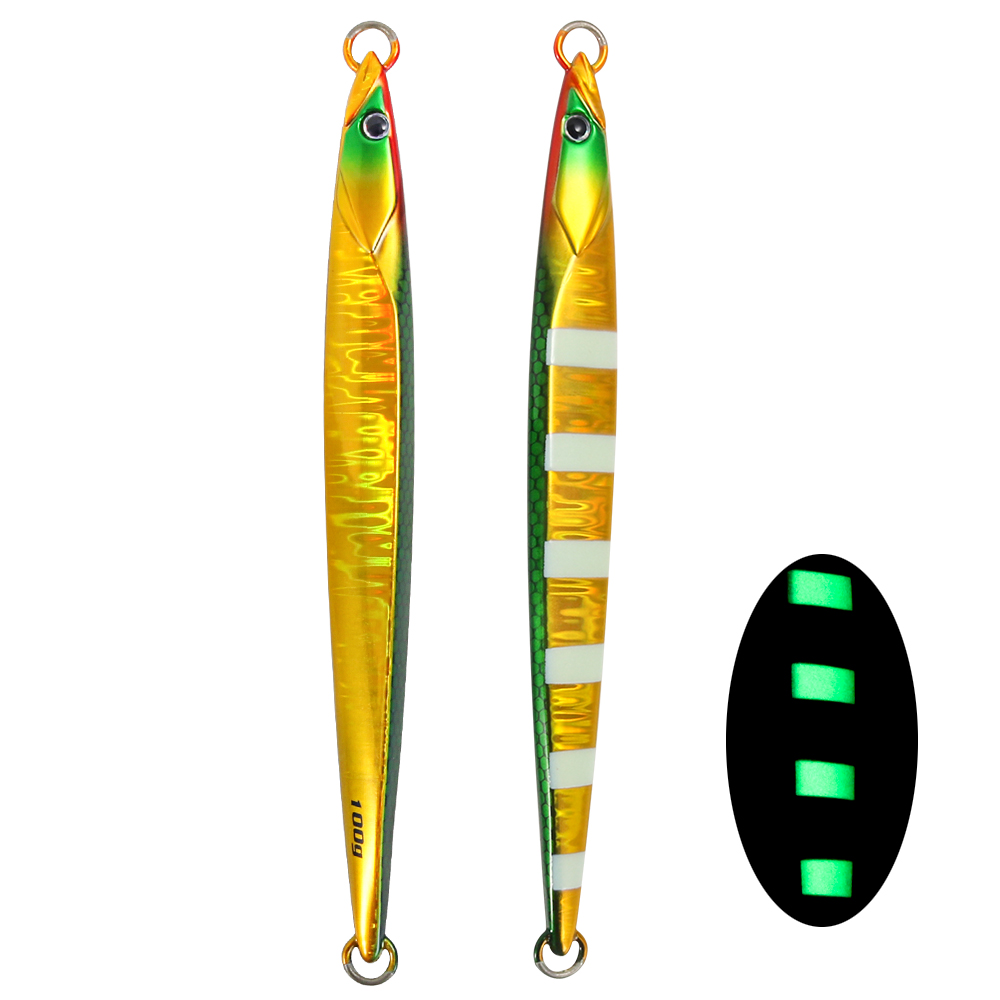 JIGGING PRO 100g 120g 150g Vertical Jig Speed Metal Jig Asymmetrical Jigging Lure Saltwater Fishing Bait: 40mm / green
