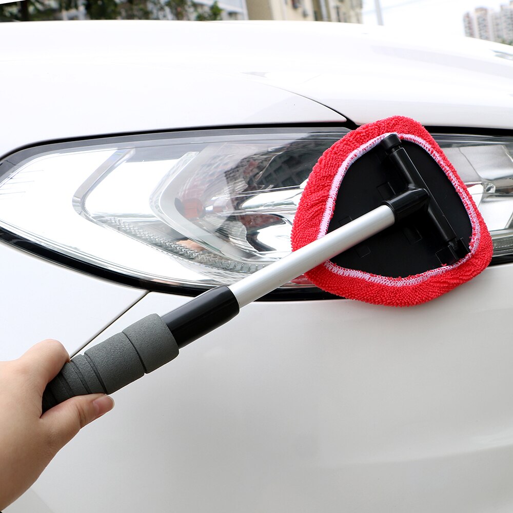 LEEPEE Microfiber Telescopic Window Glass Cleaner Car Window Cleaner Window Scraping Mist Eliminator Windshield Cleaning Brush