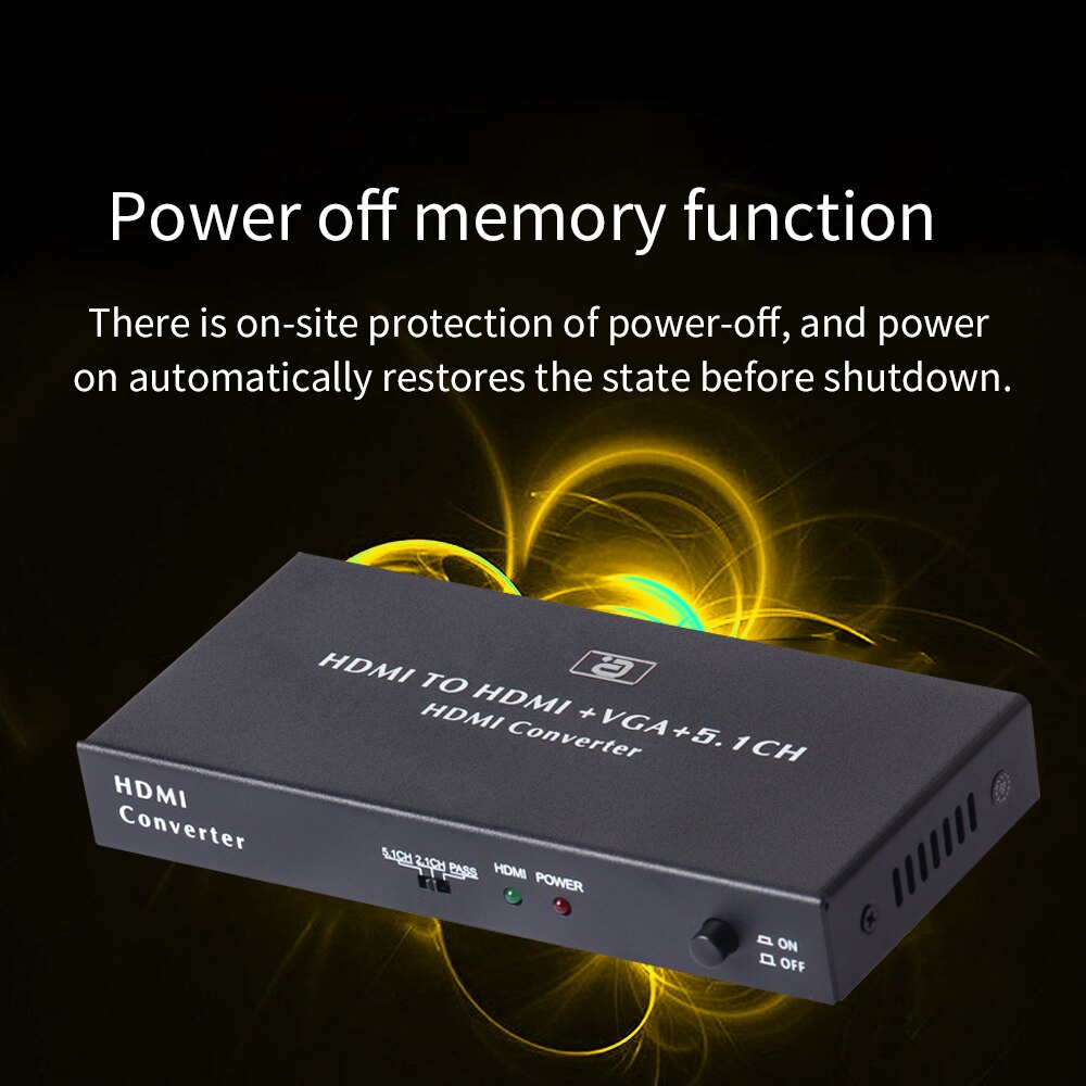 Extracteur Audio compatible HDMI vers convertisseur VGA 5.1CH Dolby AC3 DTS avec adaptateur optique SPIDF Coaxial Jack 3.5mm vga MHL HD320