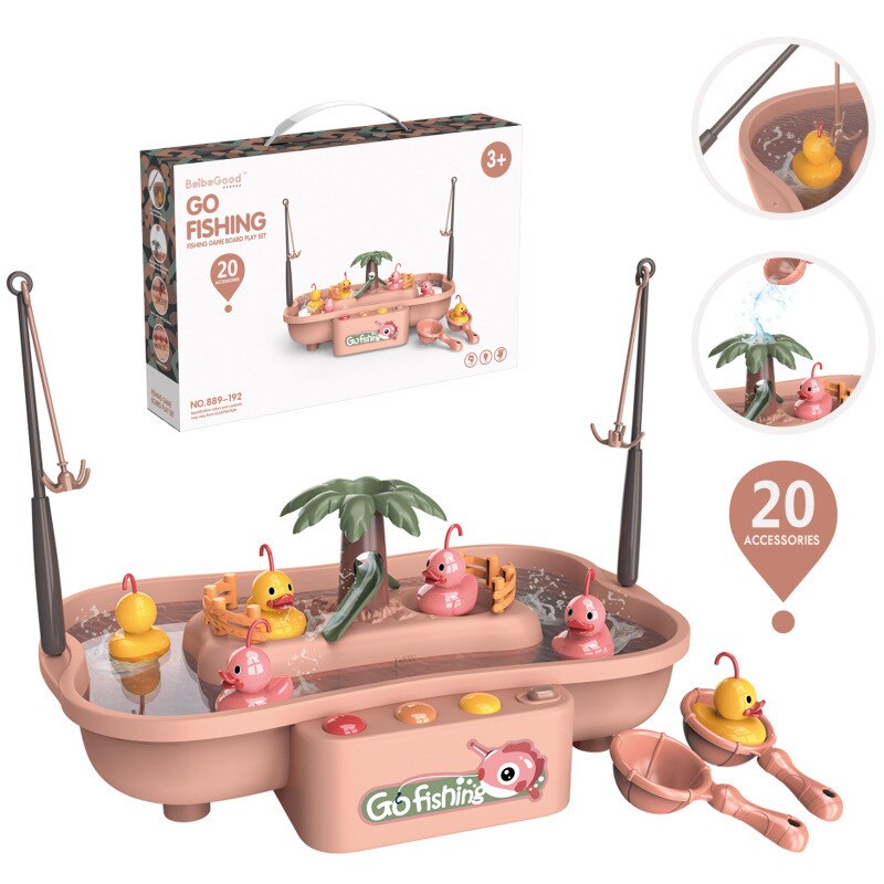 freundlicher Angeln Spielzeug Elektrische Musikalische Rotierenden Magnetischen Angeln Spiel Simulation Spielen Haus Junge Mädchen Spielzeug Spiel für 2 Jahre freundlicher: A-Rosa