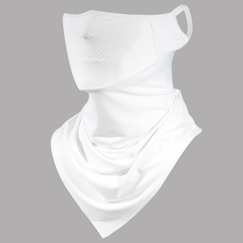 Män vandring cykla helmask bandana andningsbar cykelmask sporthalsduk sommar balaclava cykelsport halvansiktsmask: Vit