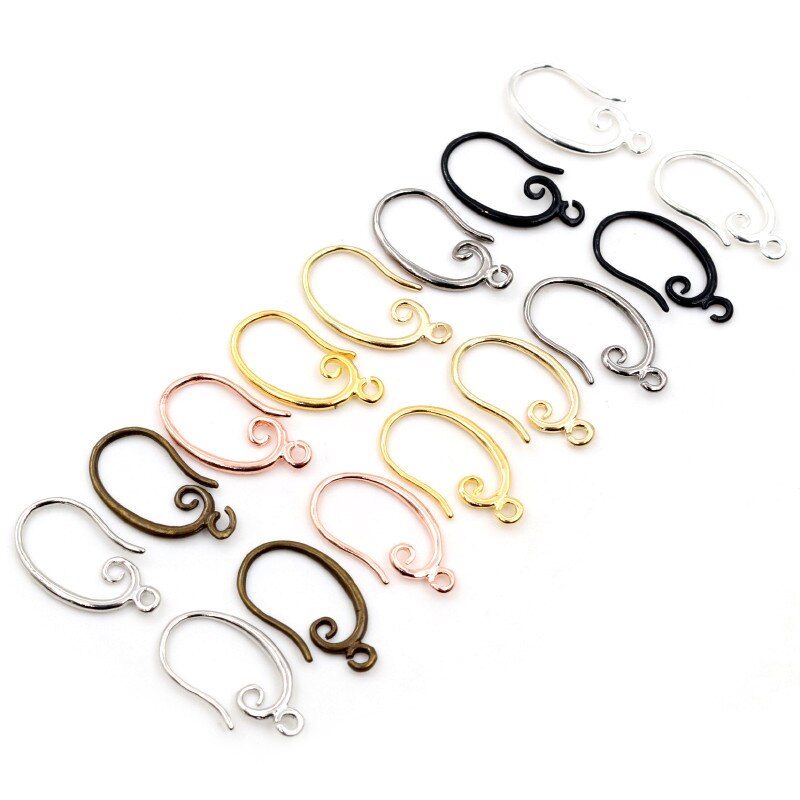10Pcs 19X11Mm Klassieke 8 Kleuren Plated Messing Franse Earring Haken Draad Instellingen Base Instellingen hele