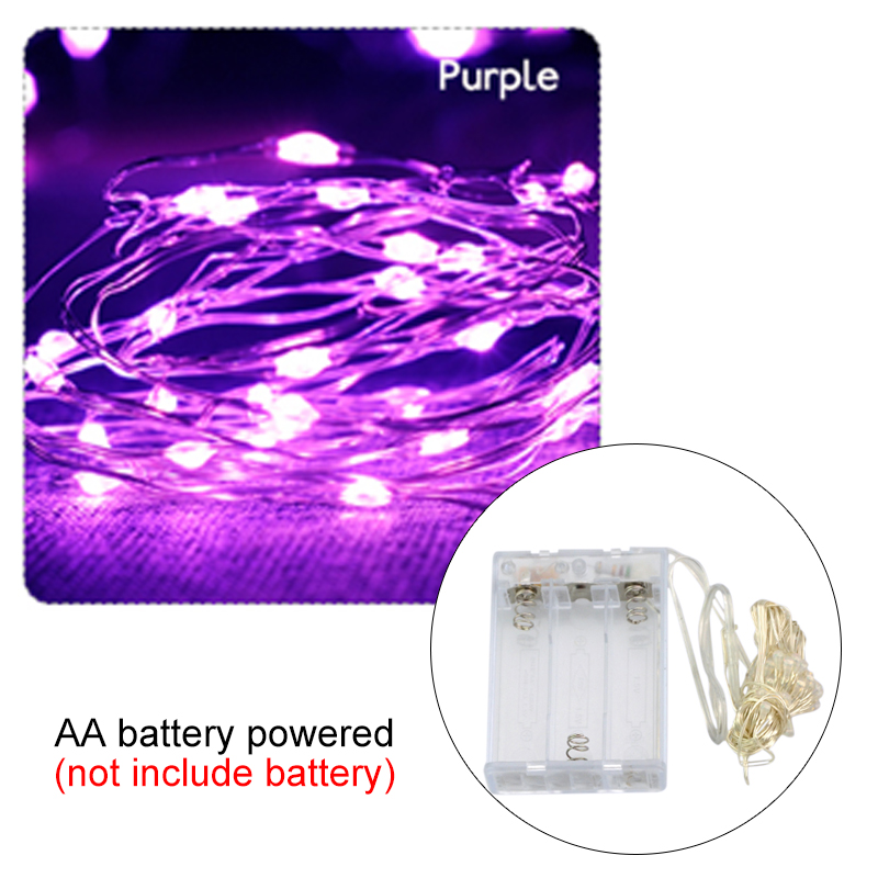 2M 3M 5M 10M Copper Wire LED String Lights Fairy Garland Light Battery Powered For Christmas Wedding Party Decoration Lighting: PURPLE / 300W